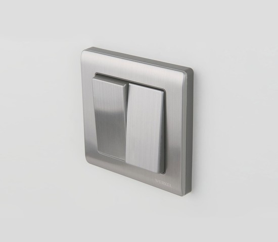 Выключатель двухклавишный проходной (глянцевый никель) (W1122002)