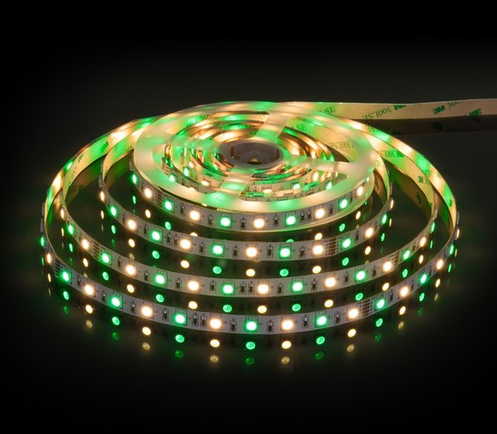 Лента светодиодная 60Led 14,4W IP20 RGB 3300K теплый белый (5050+5050 24V 60Led 14,4W IP20 RGBW)