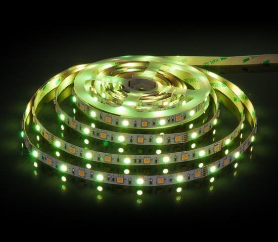 Лента светодиодная 60Led 14,4W IP20 RGB 3300K теплый белый (5050+5050 24V 60Led 14,4W IP20 RGBW)