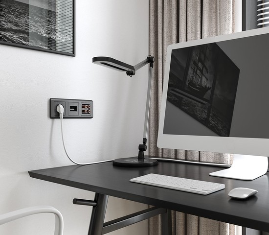 Акустическая розетка (графит рифленый) (W1185004)