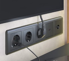 Накладка для розетки USB (графит рифленый) (W1179504)