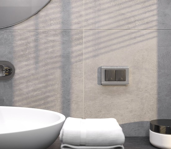 Розетка двойная влагозащ. с зазем. с защит. крышками и шторками (графит рифленый) (W1172204)