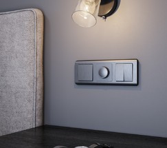 Выключатель двухклавишный (графит рифленый) (W1120004)