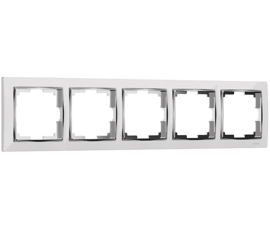 Рамка на 5 постов Snabb (белый/хром) (W0051901)