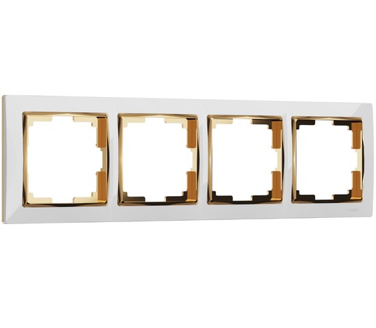 Рамка на 4 поста Snabb (белый/золото) (W0041933)