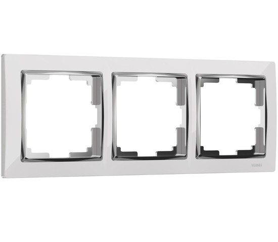 Рамка на 3 поста Snabb (белый/хром) (W0031901)