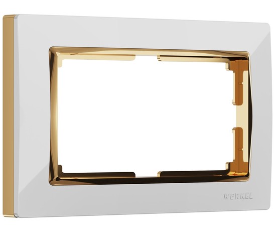 Рамка для двойной розетки Snabb (белый/золото) (W0081933)