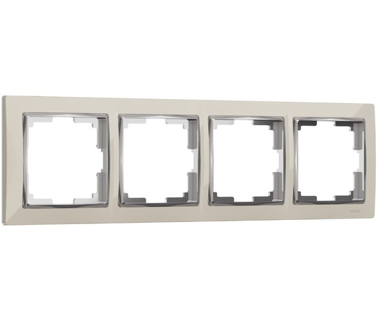 Рамка на 4 поста Snabb (слоновая кость/хром) (W0041903)