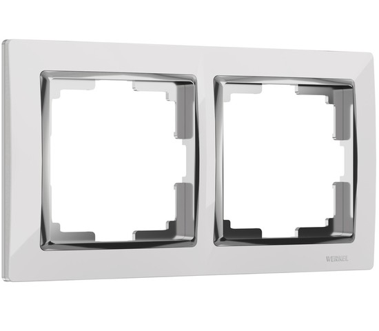 Рамка на 2 поста Snabb (белый/хром) (W0021901)