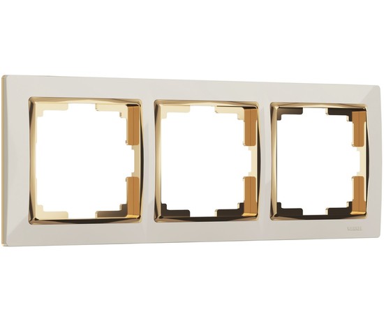 Рамка на 3 поста Snabb (слоновая кость/золото) (W0031932)