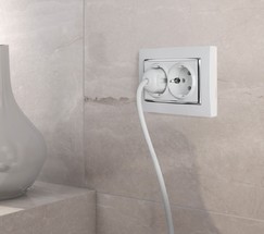 Рамка для двойной розетки Snabb (белый/хром) (W0081901)