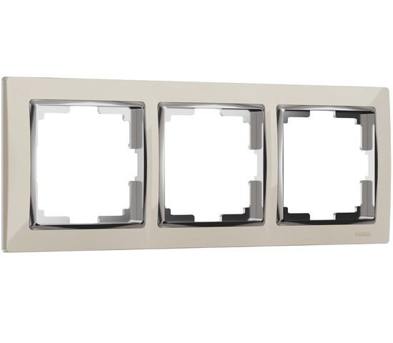 Рамка на 3 поста Snabb (слоновая кость/хром) (W0031903)