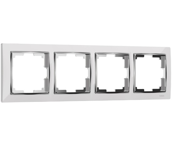 Рамка на 4 поста Snabb (белый/хром) (W0041901)