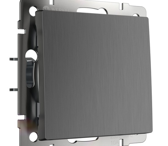 Выключатель одноклавишный проходной (графит рифленый) (W1112004)