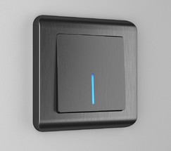 Выключатель одноклавишный проходной с подсветкой (графит рифленый) (W1112104)