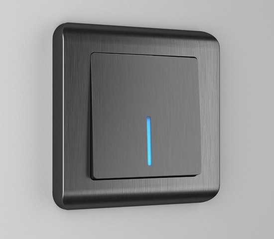 Выключатель одноклавишный с подсветкой (графит рифленый) (W1110104)