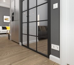 Выключатель двухклавишный проходной с подсветкой (hammer белый) (W1222101)