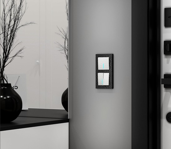 Выключатель одноклавишный проходной с подсветкой (hammer белый) (W1212101)