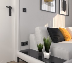 Розетка с заземлением (hammer черный) (W1271008)