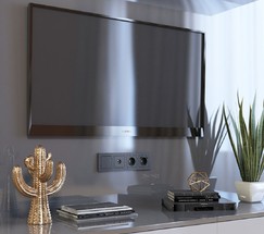 Розетка с заземлением и шторками (hammer черный) (W1271108)