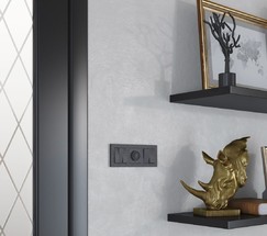 Выключатель двухклавишный (hammer черный) (W1220008)