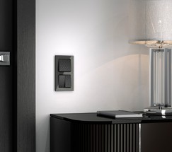 Выключатель двухклавишный (hammer черный) (W1220008)