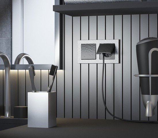 Выключатель одноклавишный (hammer черный) (W1210008)