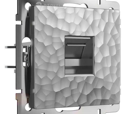 Розетка Ethernet RJ-45 (hammer серебряный) (W1281006)