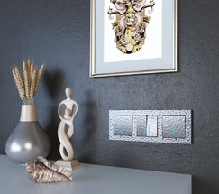 Выключатель одноклавишный с подсветкой (hammer серебряный) (W1210106)