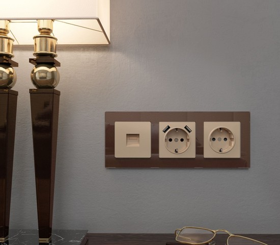 Накладка для розетки USB (шампань) (W1179511)