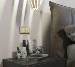 Сенсорный выключатель двухклавишный с подсветкой 1000 Вт (шампань) (W4520011)