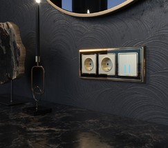 Сенсорный выключатель двухклавишный с подсветкой (шампань) (W4520111)