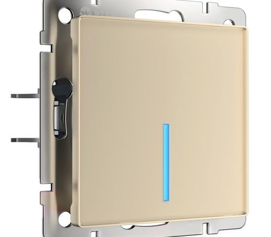 Сенсорный выключатель одноклавишный с подсветкой (шампань) (W4510111)