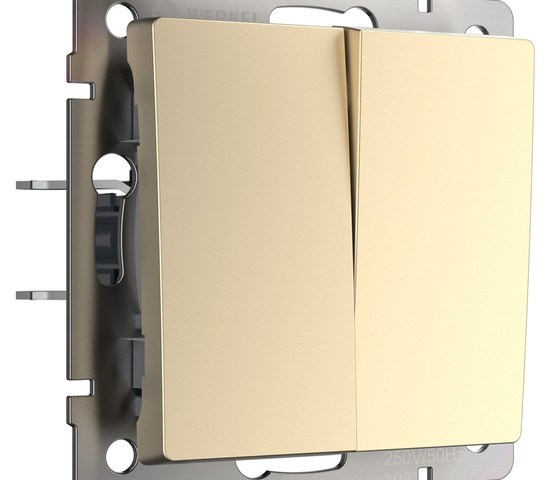 Выключатель двухклавишный (шампань) (W1120011)