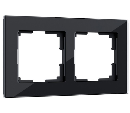 Рамка на 2 поста Favorit (черный,стекло) (W0021108)