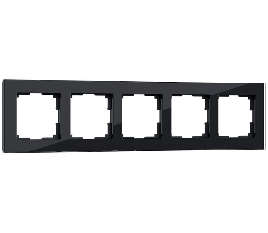 Рамка на 5 постов Favorit (черный,стекло) (W0051108)