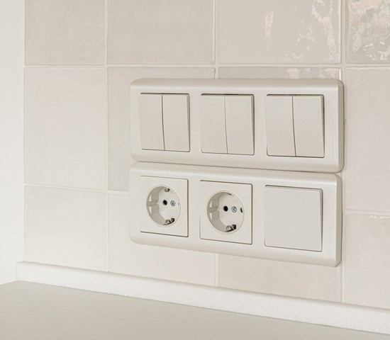 Выключатель двухклавишный (перламутровый рифленый) (W1120013)