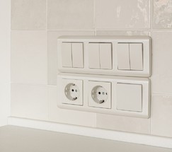 Выключатель двухклавишный проходной (перламутровый рифленый) (W1122013)