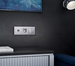 Розетка Ethernet RJ-45 (серебряный) (W1181006)