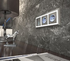 Розетка с подсветкой (серебряный) (W1171406)