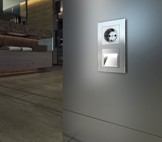 Розетка с заземлением, безвинтовой зажим (серебряный) (W1171306)