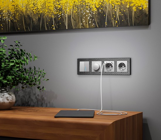 Розетка с заземлением и шторками (серебряный) (W1171106)