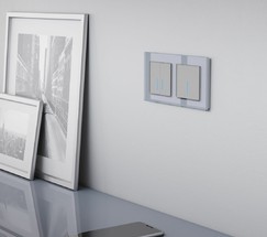 Сенсорный выключатель двухклавишный с подсветкой 1000 Вт (серебряный) (W4520006)