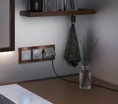 Сенсорный выключатель двухклавишный с подсветкой 1000 Вт (серебряный) (W4520006)