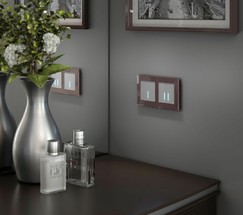 Сенсорный выключатель двухклавишный с подсветкой 1000 Вт (серебряный) (W4520006)