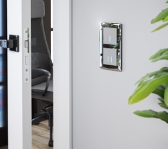 Сенсорный выключатель двухклавишный с подсветкой (серебряный) (W4520106)