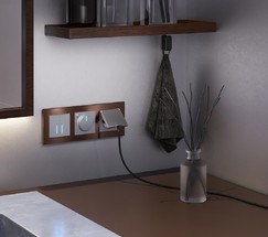 Сенсорный выключатель двухклавишный с подсветкой (серебряный) (W4520106)