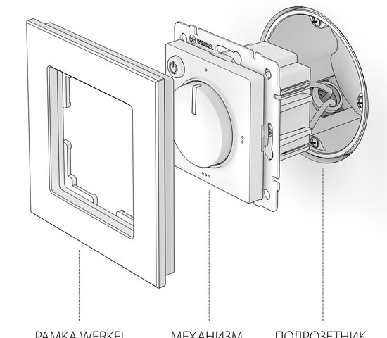 Терморегулятор электромеханический для теплого пола (серебряный) (W1151106)
