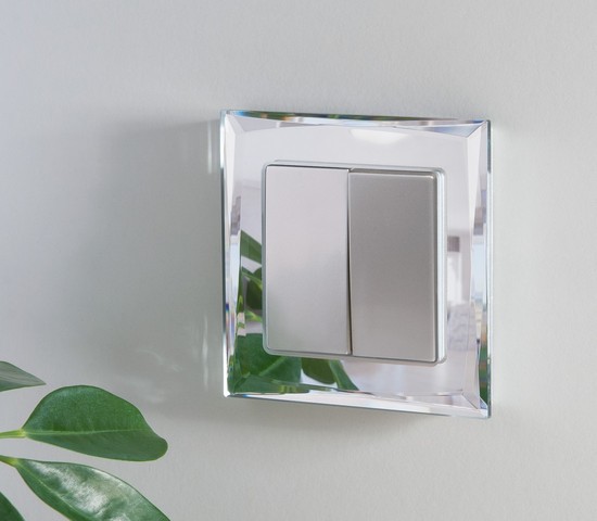 Выключатель двухклавишный (серебряный) (W1120006)