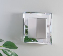 Выключатель двухклавишный (серебряный) (W1120006)